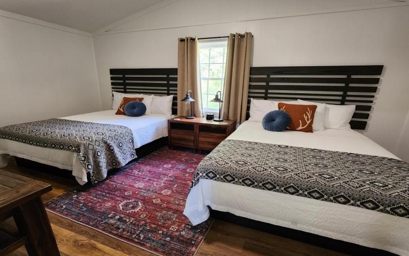 separate bedroom with two queen beds