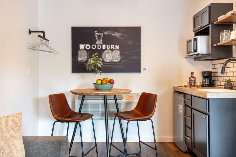 dining table in kitchenette